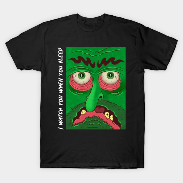 Green eyed under bed monster T-Shirt by John Byrne